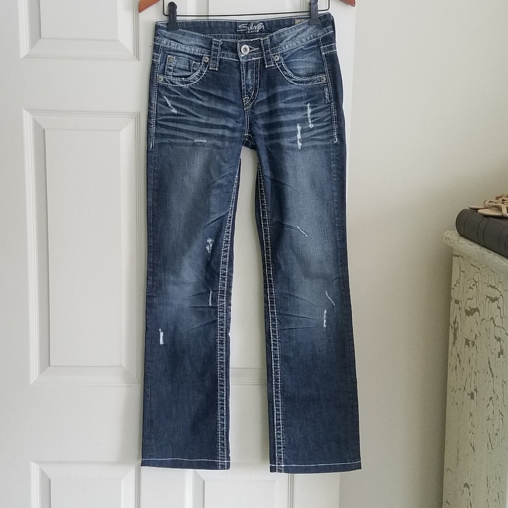 Silver Jeans 25 Actual 28x29.25" Hemmed Lola Style